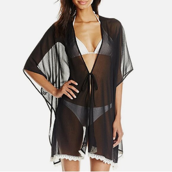 New Jessica Simpson Swimsuit Bikini Cover Up Tunic  Black - Picture 1 of 6